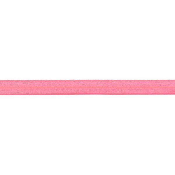Elastisches Schrägband Polyamid Breite 15 mm - Neon Rosa